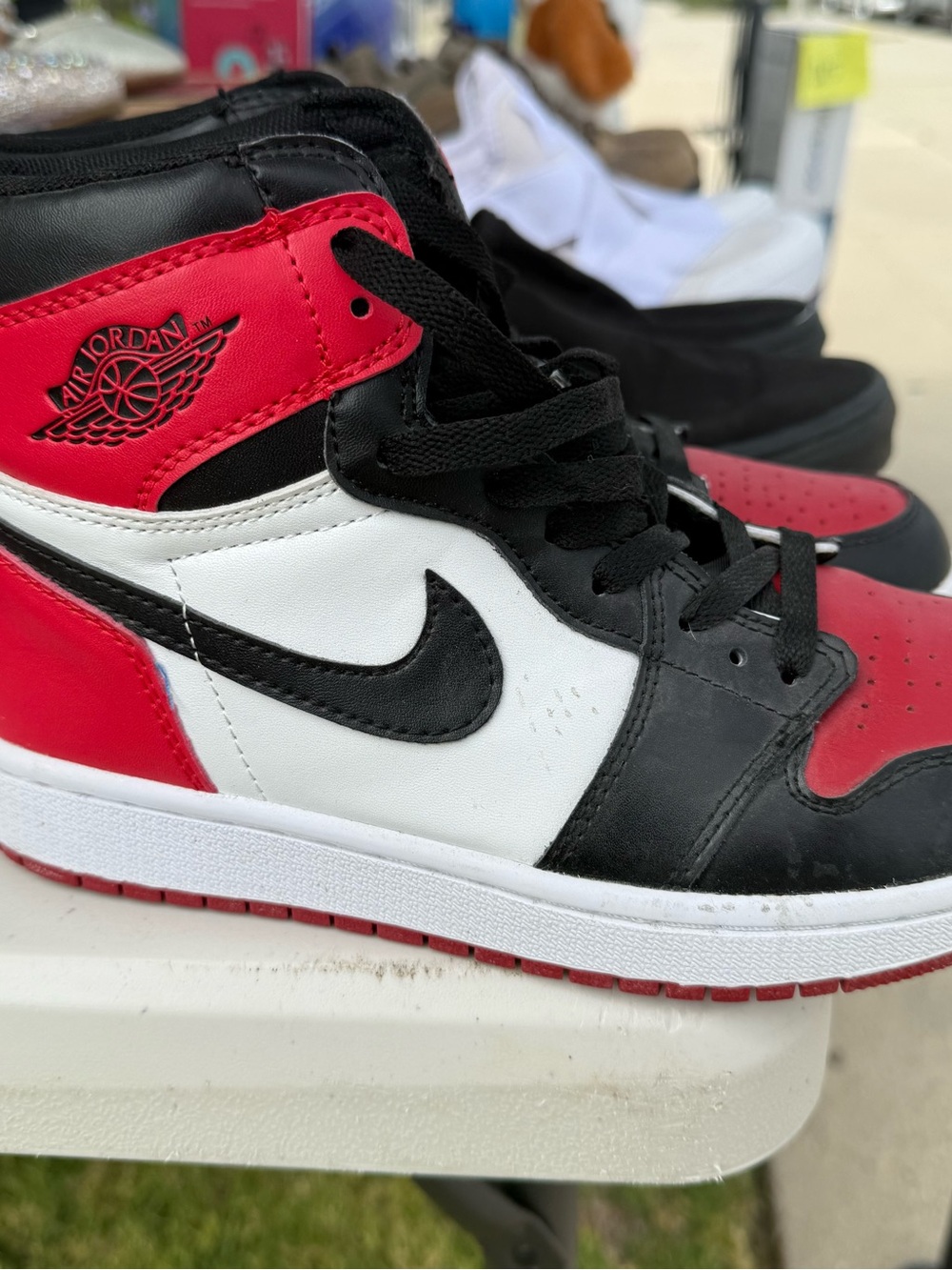 Jordan Retro High Top Sneakers in Red, Black, White
